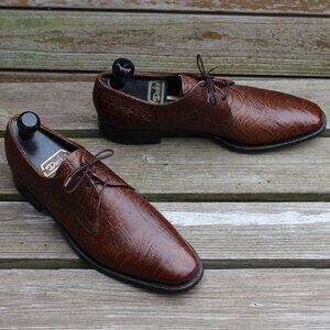 EUC Vtg 70s Florsheim Antelope Leather Derby, Men's 10.5 Narrow, Made in Canada
